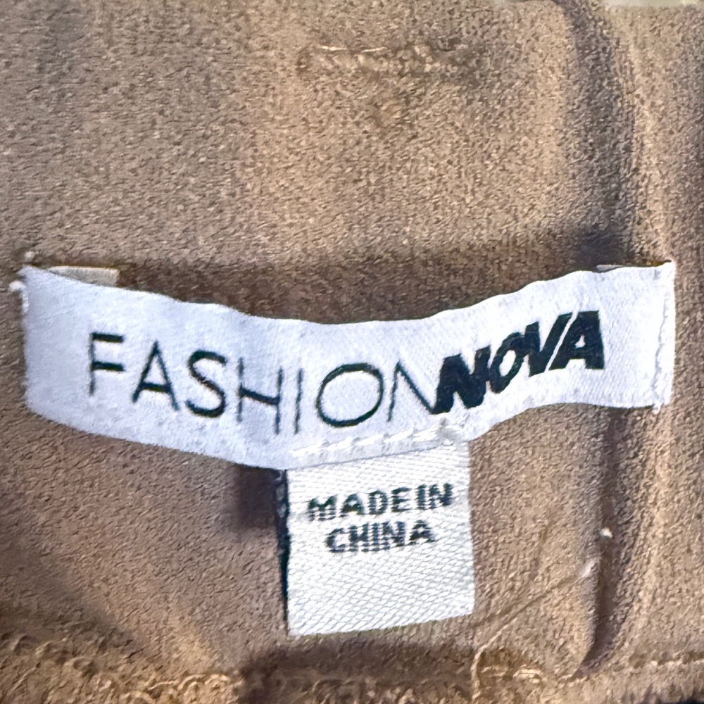 Fashion Nova Tan High Waist Tapered Pants Size M Elastic Back Business Casual - Picture 3 of 5